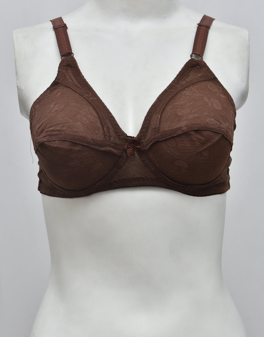 Self Print Soft Net See-through Bra