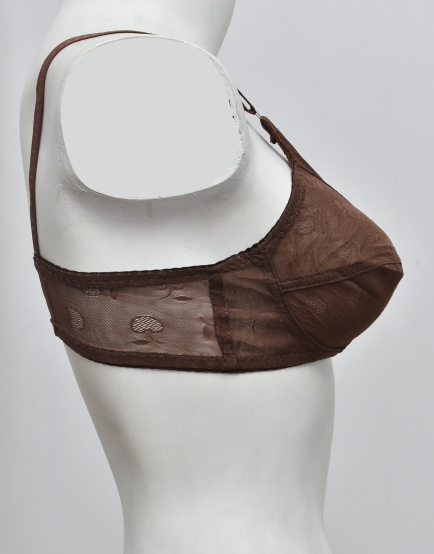 Self Print Soft Net See-through Bra