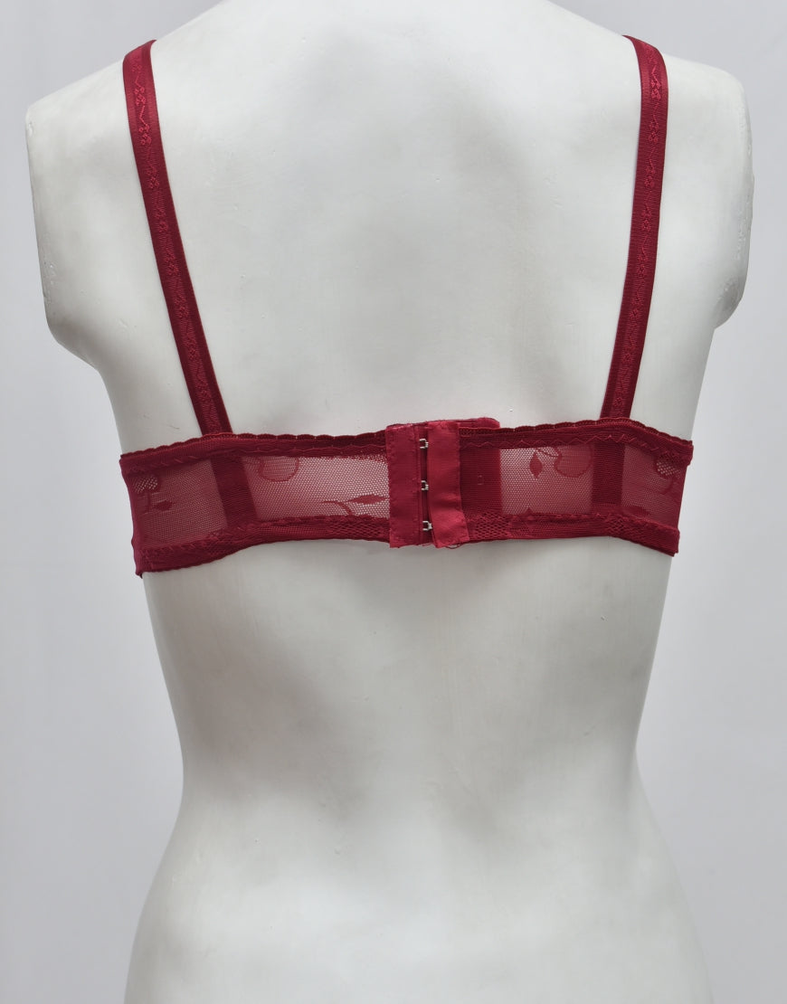 Self Print Soft Net See-through Bra