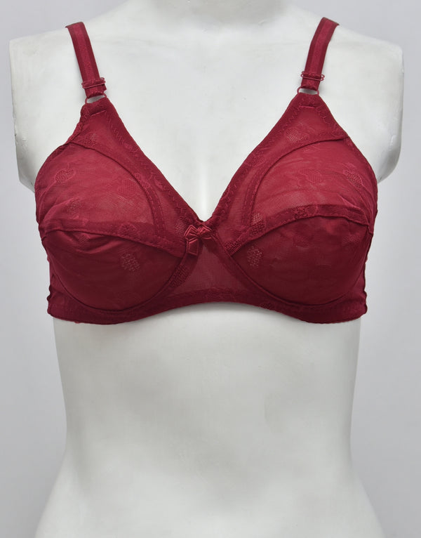 Self Print Soft Net See-through Bra