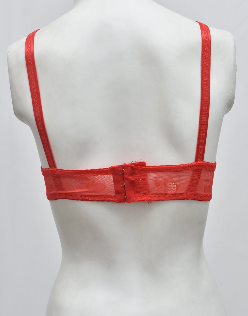 Self Print Soft Net See-through Bra