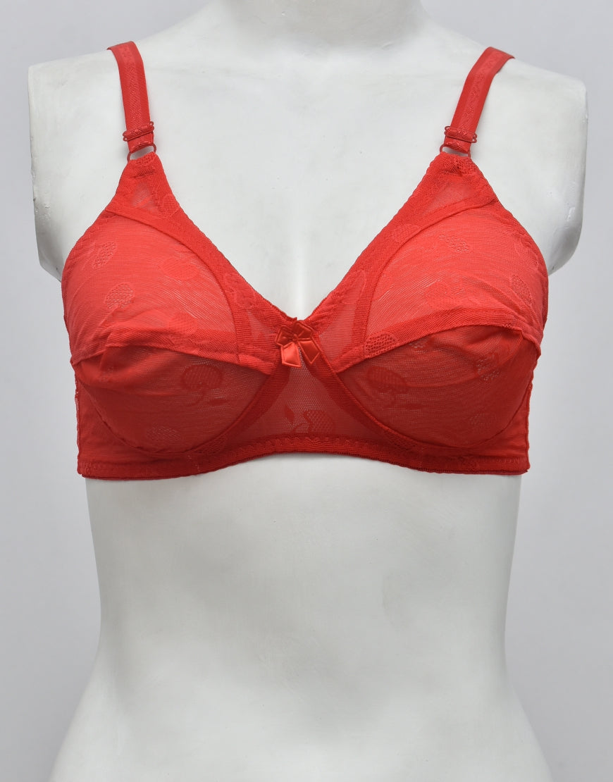Self Print Soft Net See-through Bra