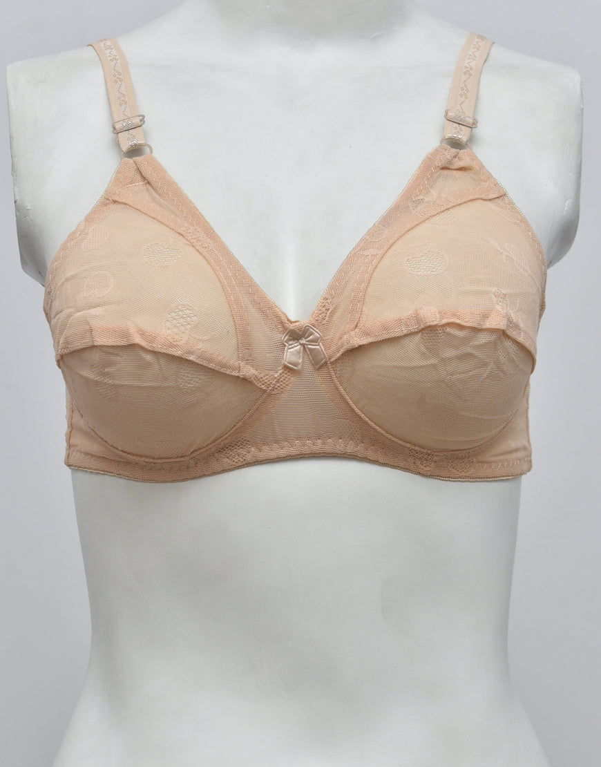 Self Print Soft Net See-through Bra