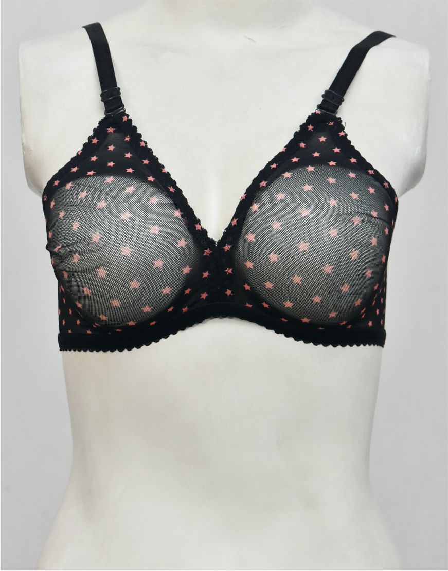 Twinkling Stars Net See-through Bra