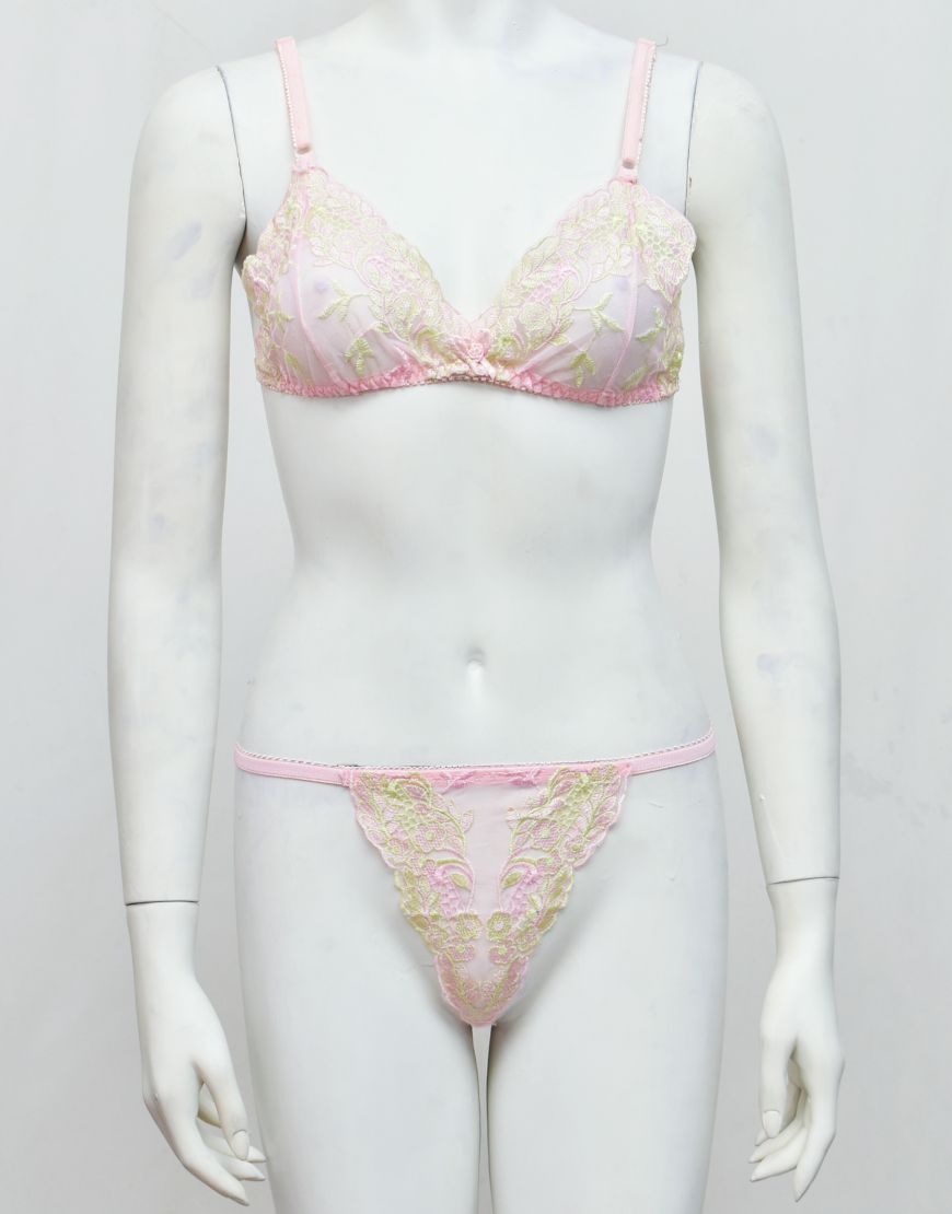 Intimate Wear Embroidered See-through Bra Panty Set