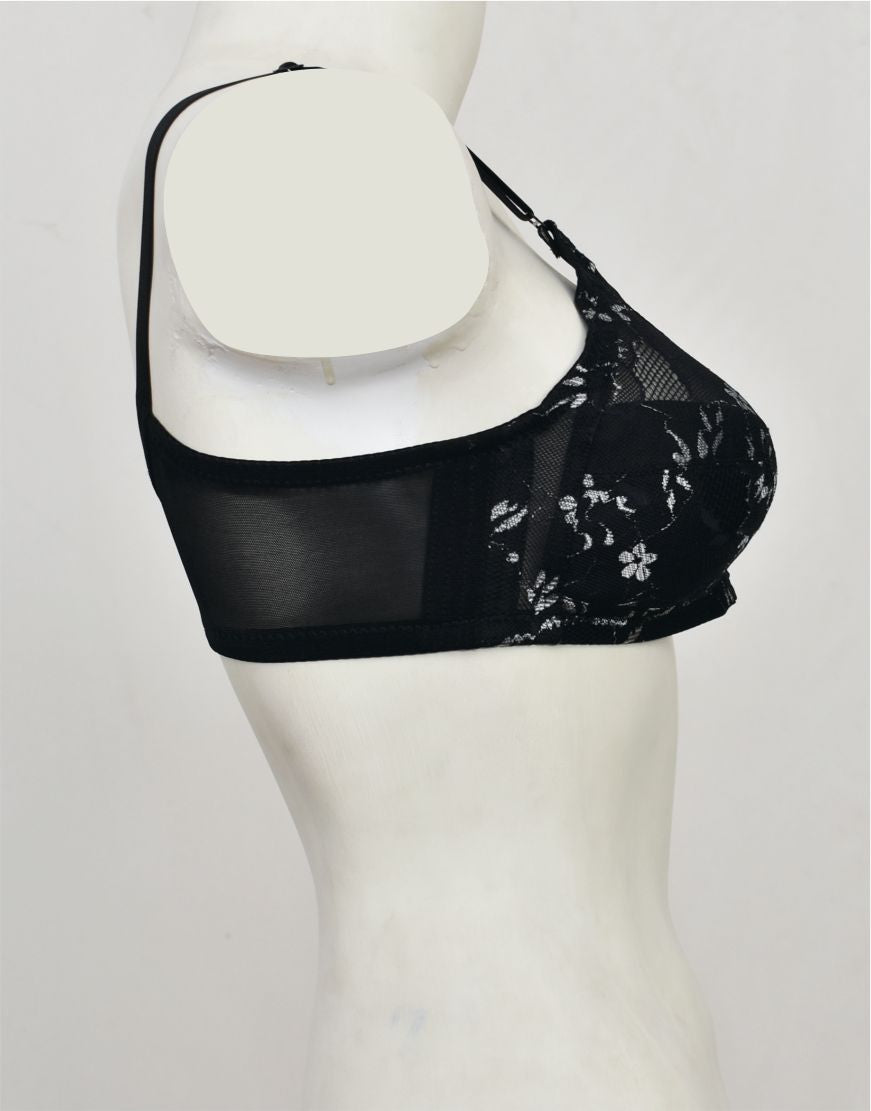 Fancy Net Bra with Soft Cup Lining