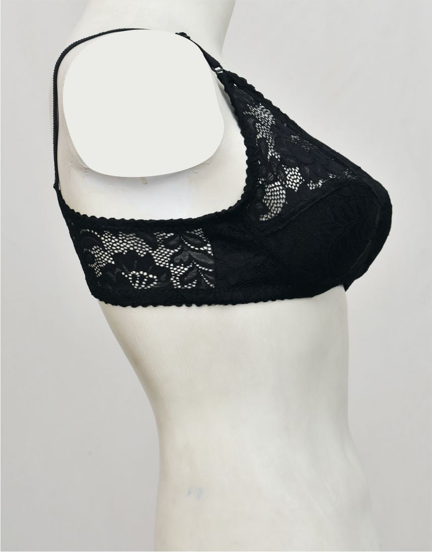 Ghazal Embroidered Net Bra with Soft Cup Lining