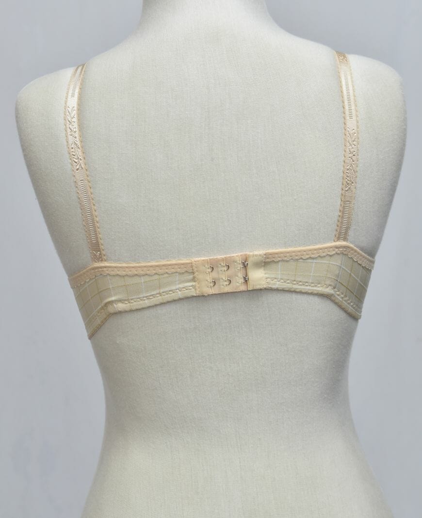 Glossy Check Print Girl Bra