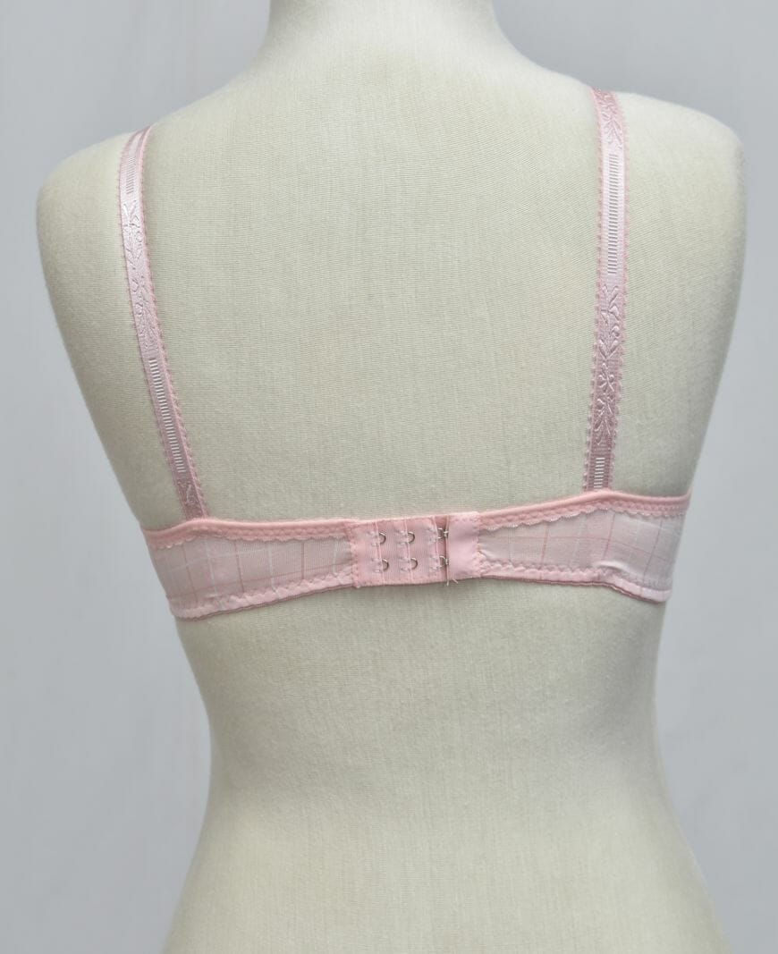 Glossy Check Print Girl Bra