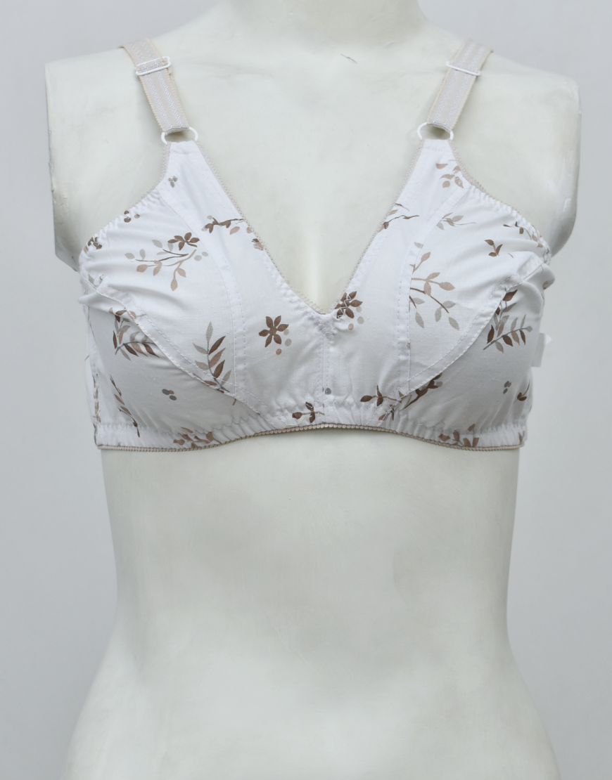 Pack of 3 Random Prints Cotton Woven Fabric Bras FN118 (Non-Padded, Non Wired)