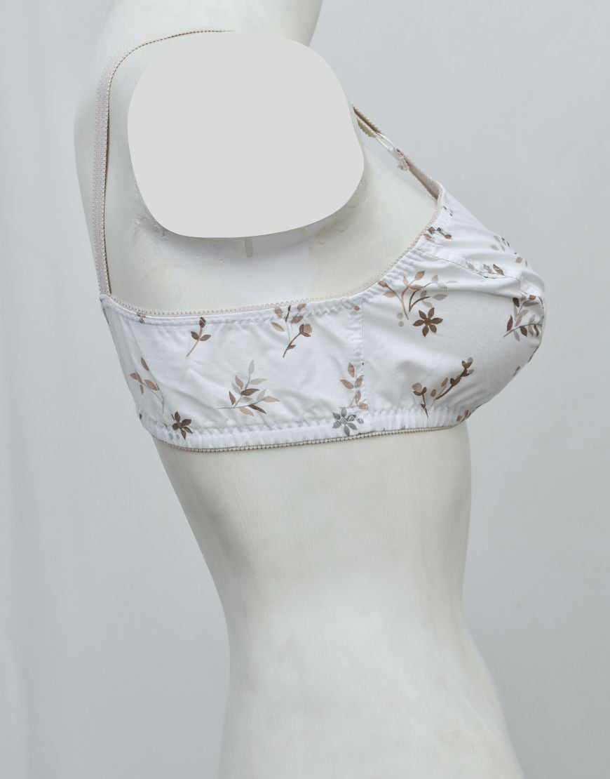 Pack of 3 Random Prints Cotton Woven Fabric Bras FN118 (Non-Padded, Non Wired)