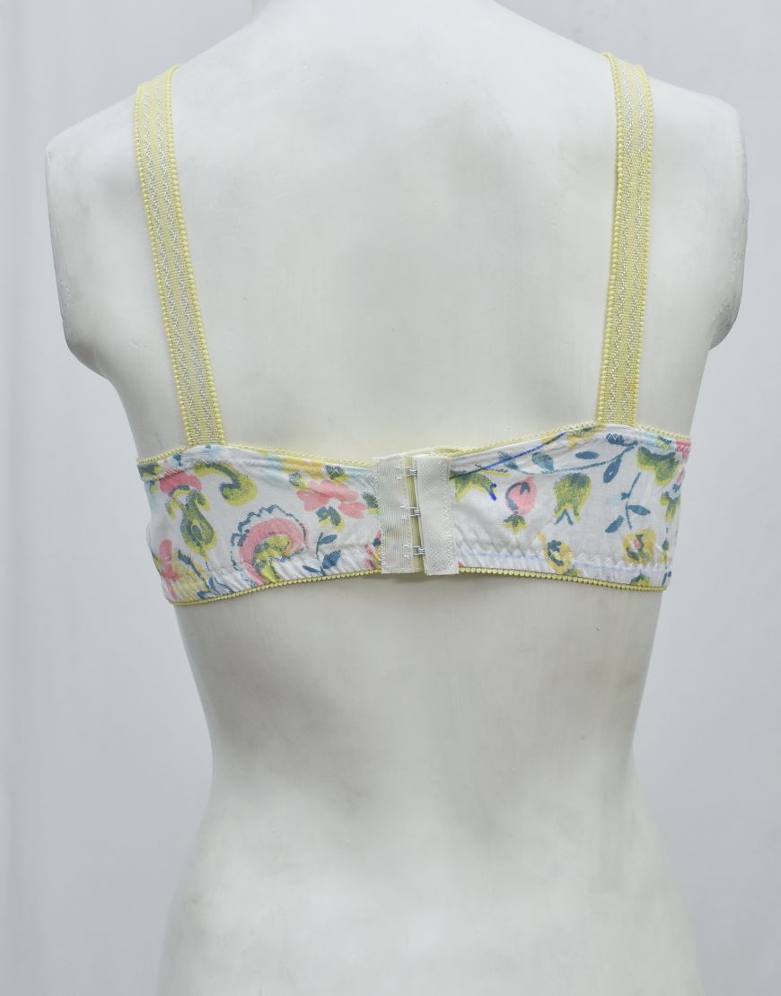 Pack of 3 Random Prints Cotton Woven Fabric Bras FN118 (Non-Padded, Non Wired)