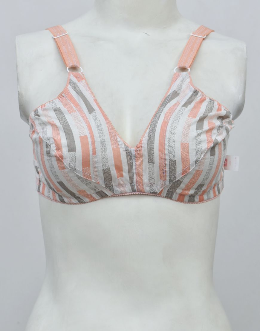 Pack of 3 Random Prints Cotton Woven Fabric Bras FN118 (Non-Padded, Non Wired)