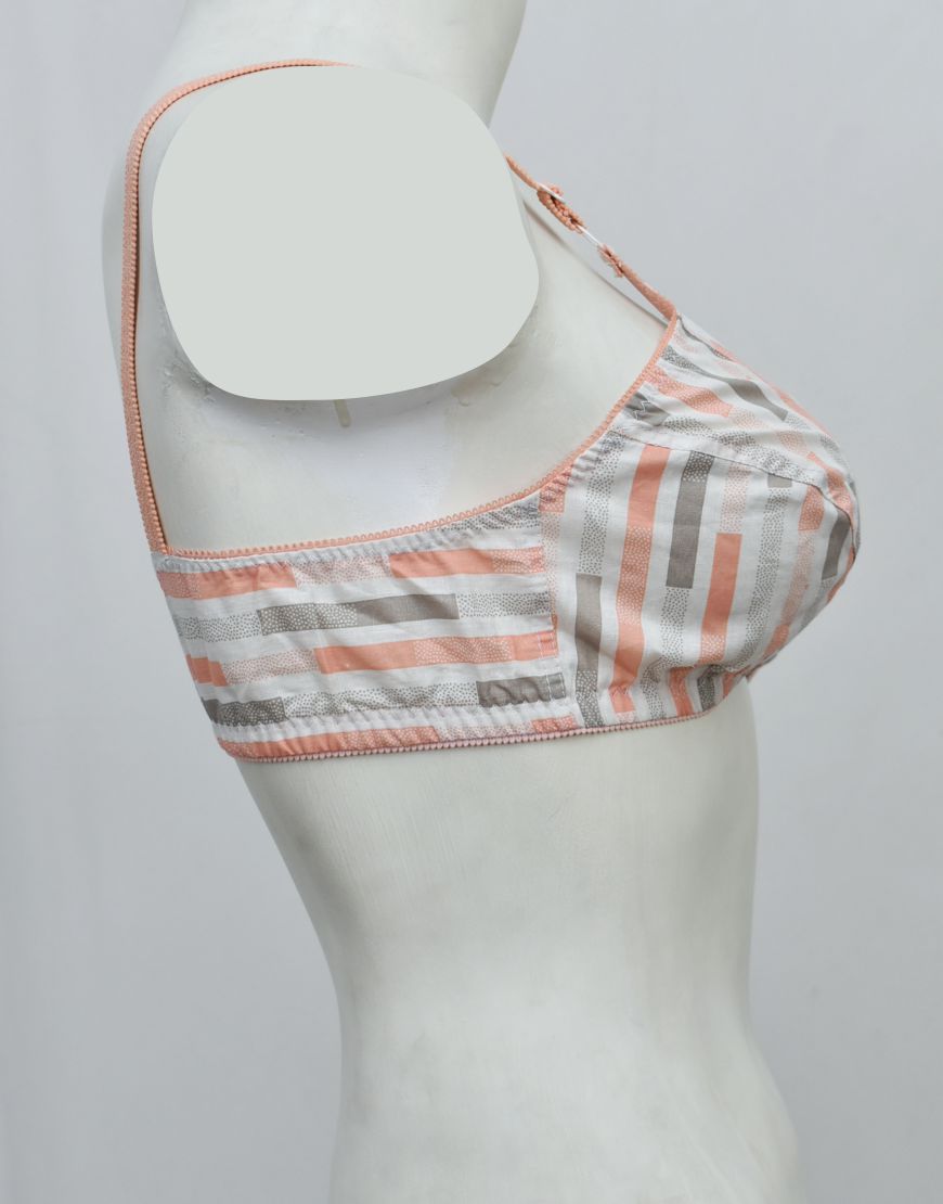 Pack of 3 Random Prints Cotton Woven Fabric Bras FN118 (Non-Padded, Non Wired)