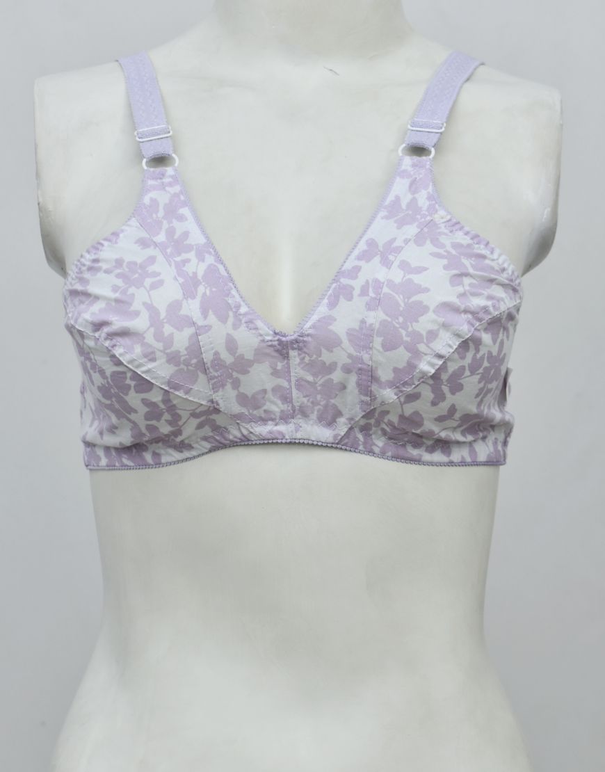 Pack of 3 Random Prints Cotton Woven Fabric Bras FN118 (Non-Padded, Non Wired)