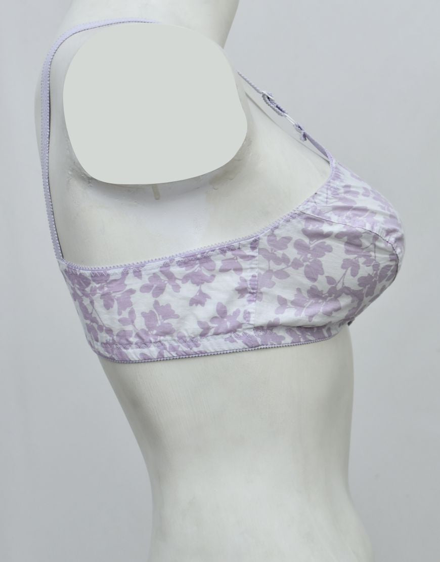 Pack of 3 Random Prints Cotton Woven Fabric Bras FN118 (Non-Padded, Non Wired)