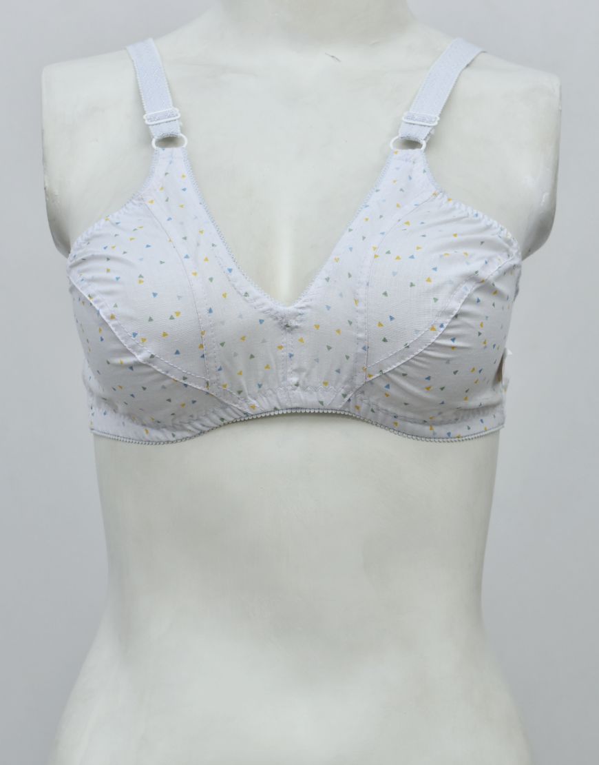 Pack of 3 Random Prints Cotton Woven Fabric Bras FN118 (Non-Padded, Non Wired)