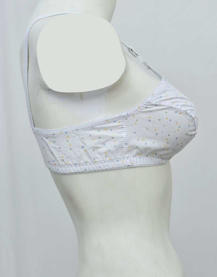 Pack of 3 Random Prints Cotton Woven Fabric Bras FN118 (Non-Padded, Non Wired)