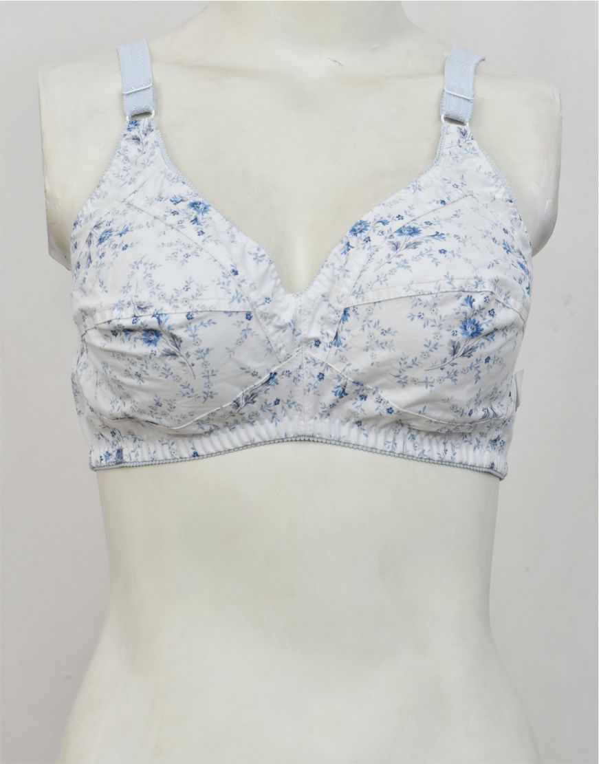 Pack of 3 Random Prints Cotton Woven Fabric Bras FN130 (Non-Padded, Non Wired)