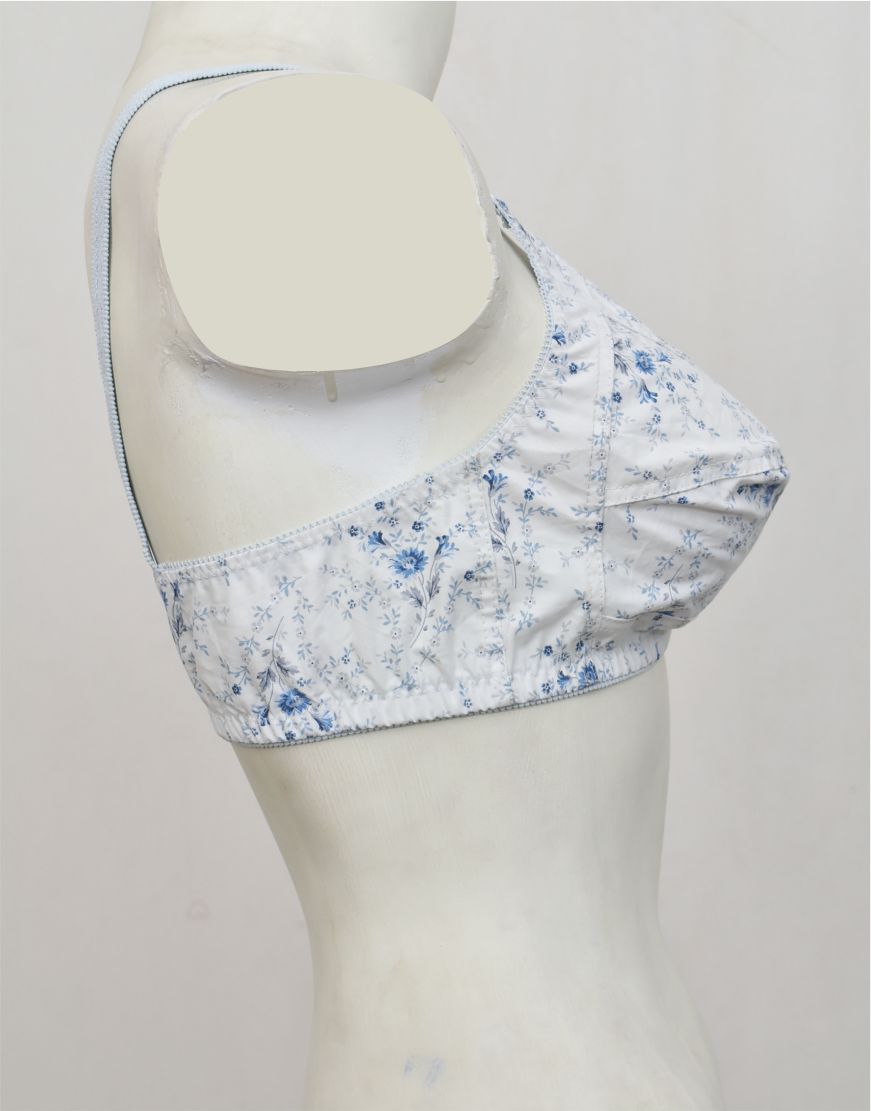 Pack of 3 Random Prints Cotton Woven Fabric Bras FN130 (Non-Padded, Non Wired)