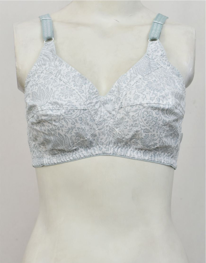 Pack of 3 Random Prints Cotton Woven Fabric Bras FN130 (Non-Padded, Non Wired)