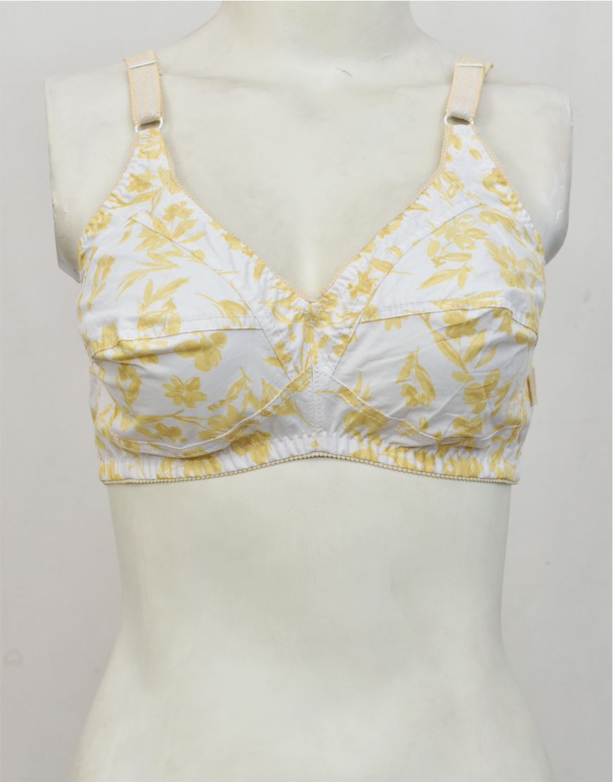 Pack of 3 Random Prints Cotton Woven Fabric Bras FN130 (Non-Padded, Non Wired)