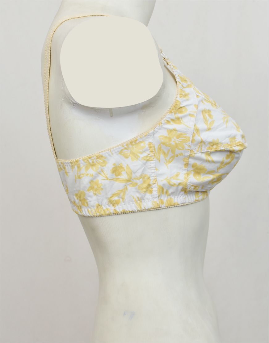 Pack of 3 Random Prints Cotton Woven Fabric Bras FN130 (Non-Padded, Non Wired)