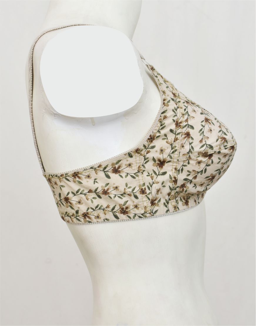 Pack of 3 Random Prints Cotton Woven Fabric Bras FN157 (Non-Padded, Non Wired)