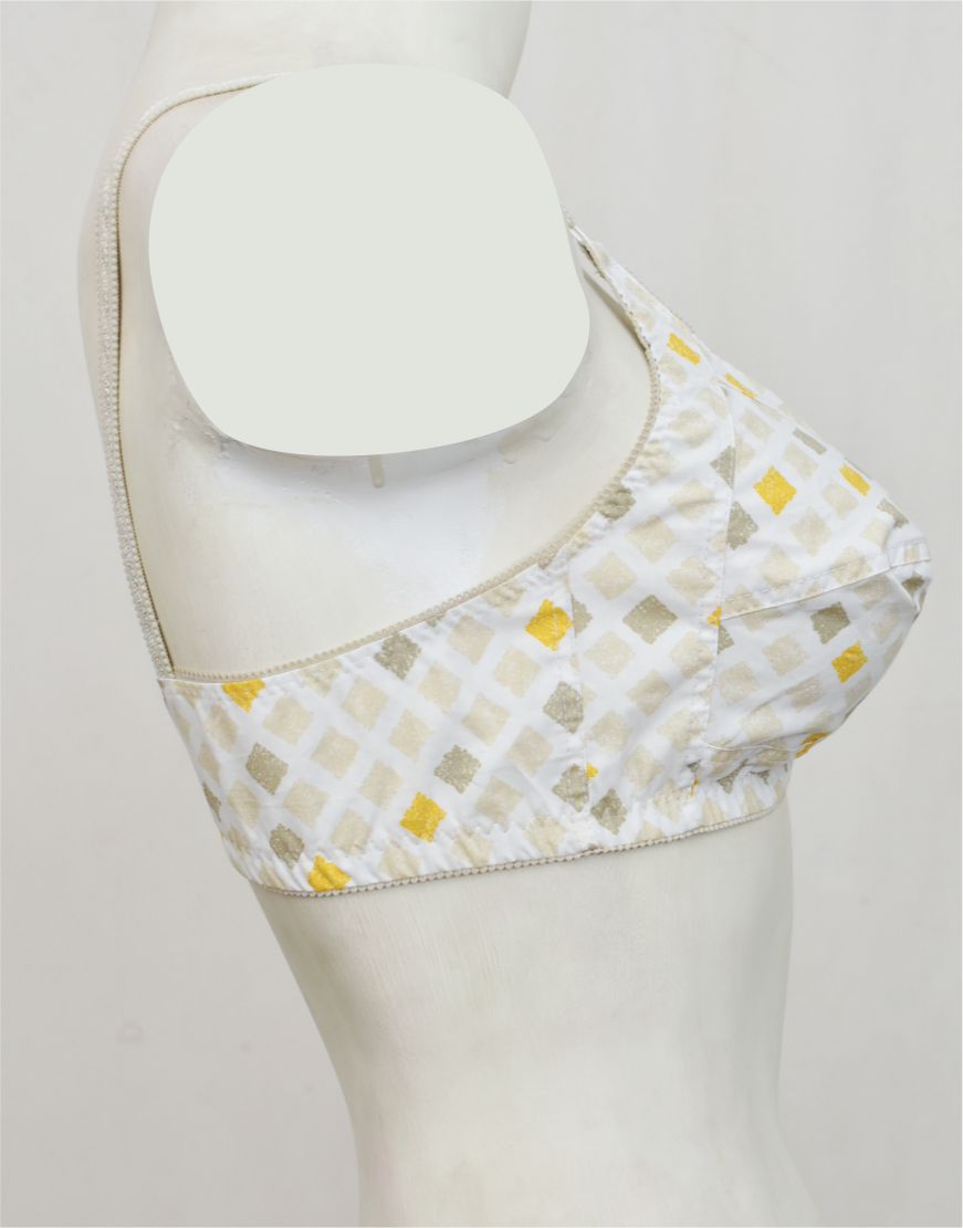 Pack of 3 Random Prints Cotton Woven Fabric Bras FN157 (Non-Padded, Non Wired)