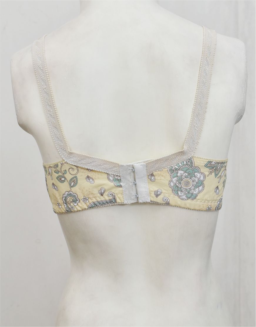 Pack of 3 Random Prints Cotton Woven Fabric Bras FN157 (Non-Padded, Non Wired)