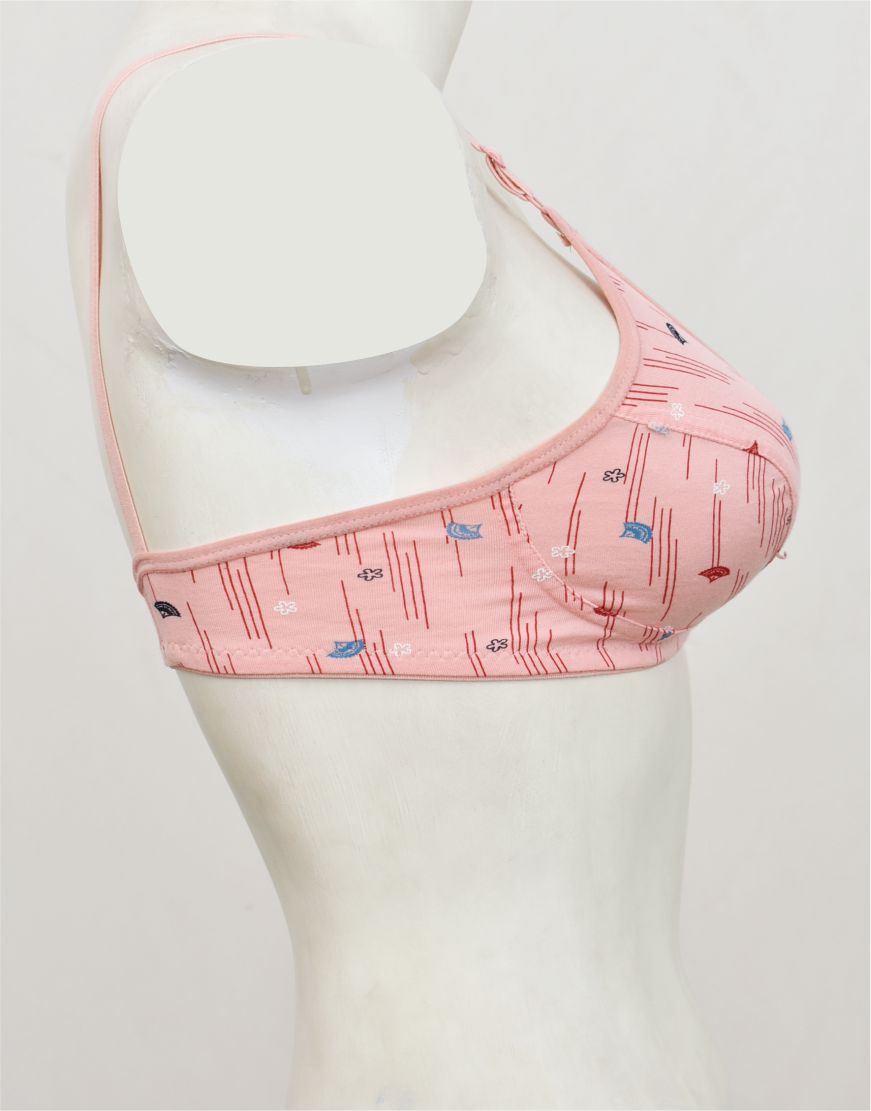 Printed Stretch Cotton Bra