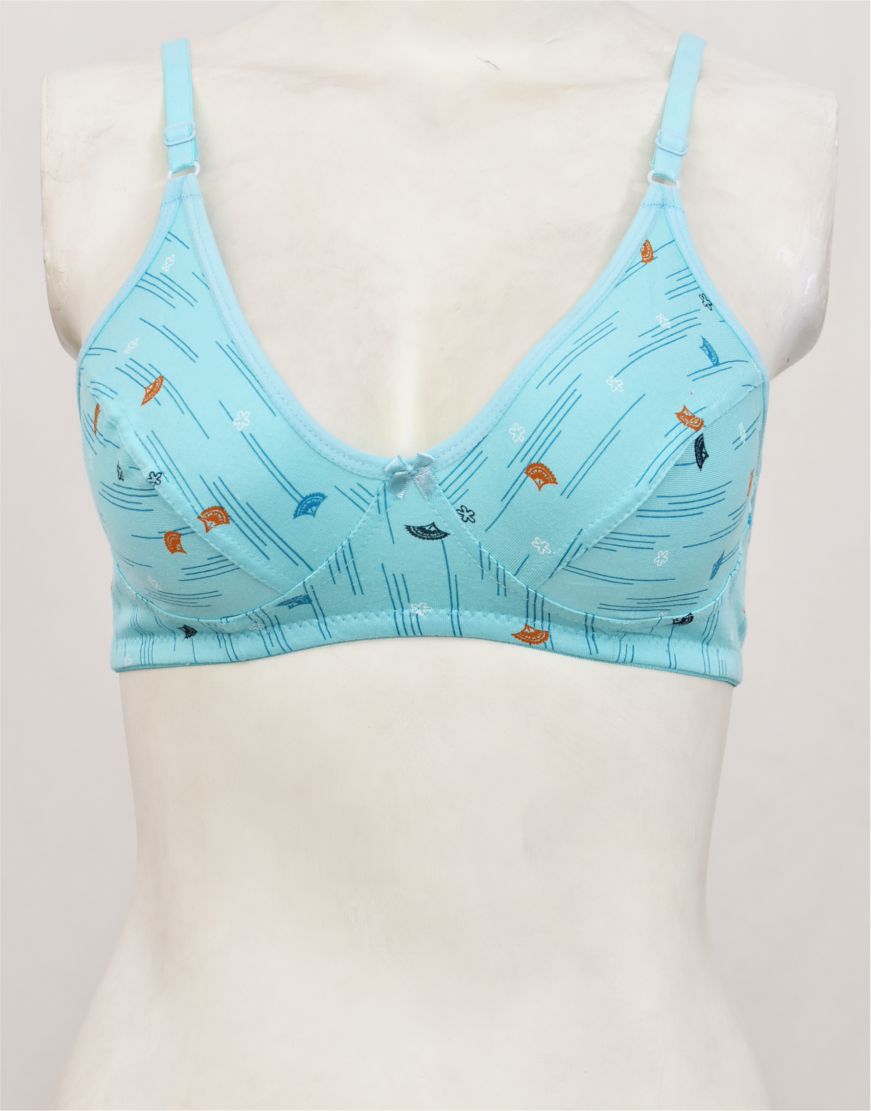 Printed Stretch Cotton Bra