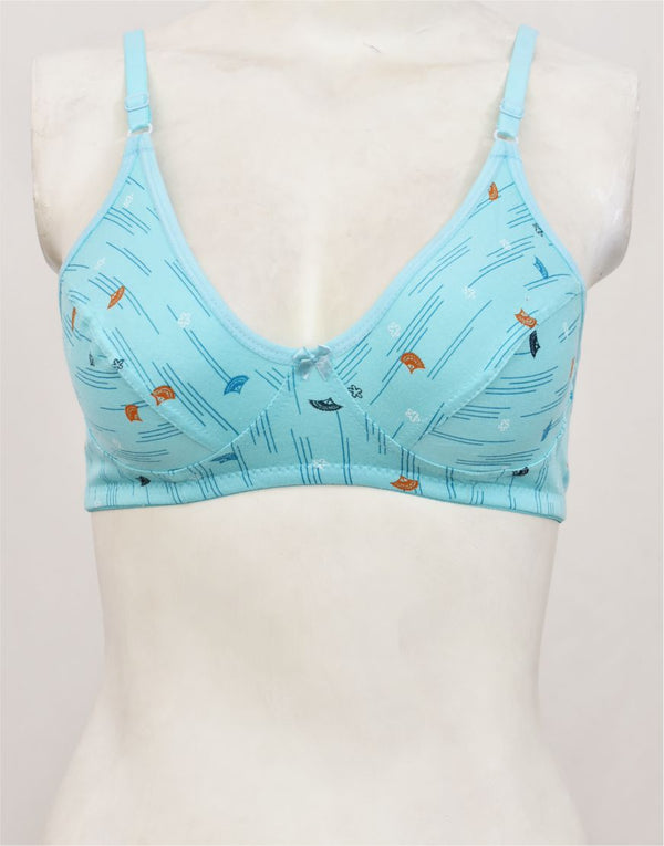 Printed Stretch Cotton Bra