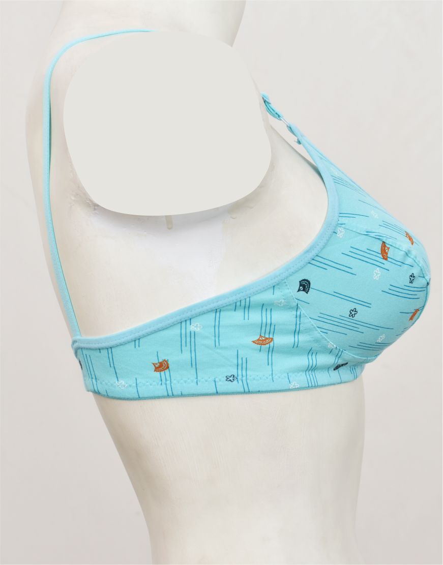 Printed Stretch Cotton Bra