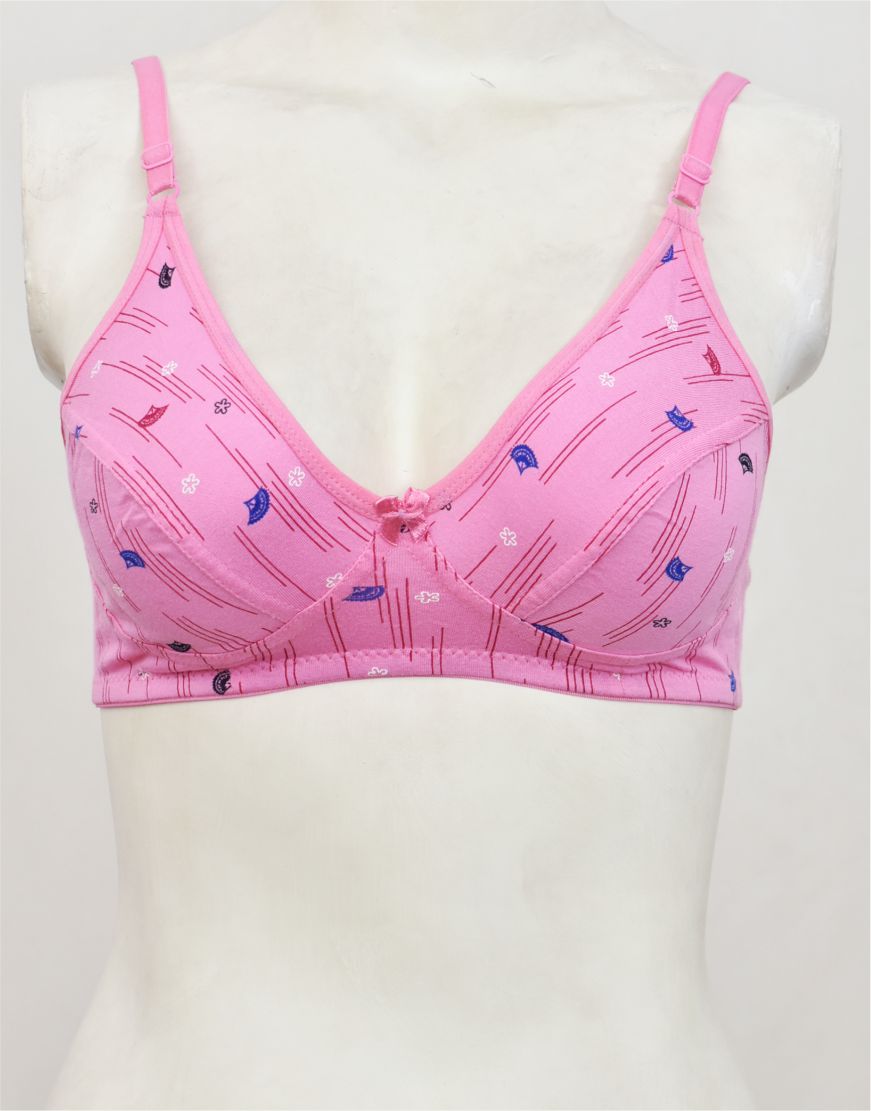 Printed Stretch Cotton Bra