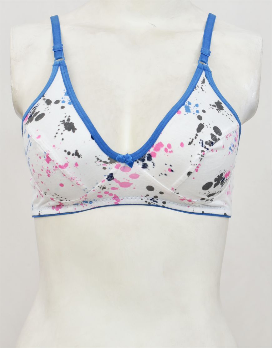 Printed Stretch Cotton Bra