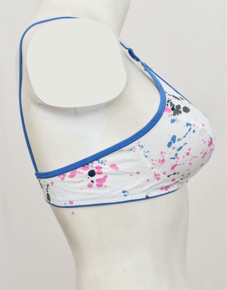 Printed Stretch Cotton Bra