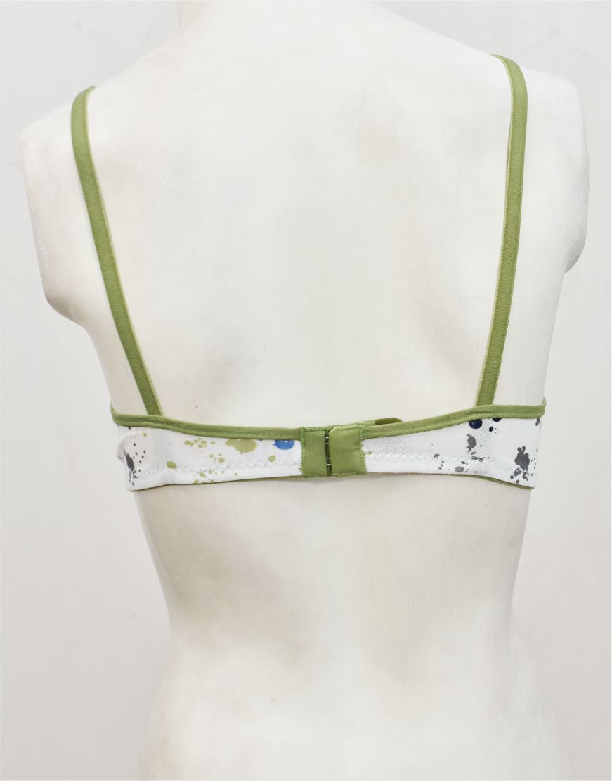 Printed Stretch Cotton Bra