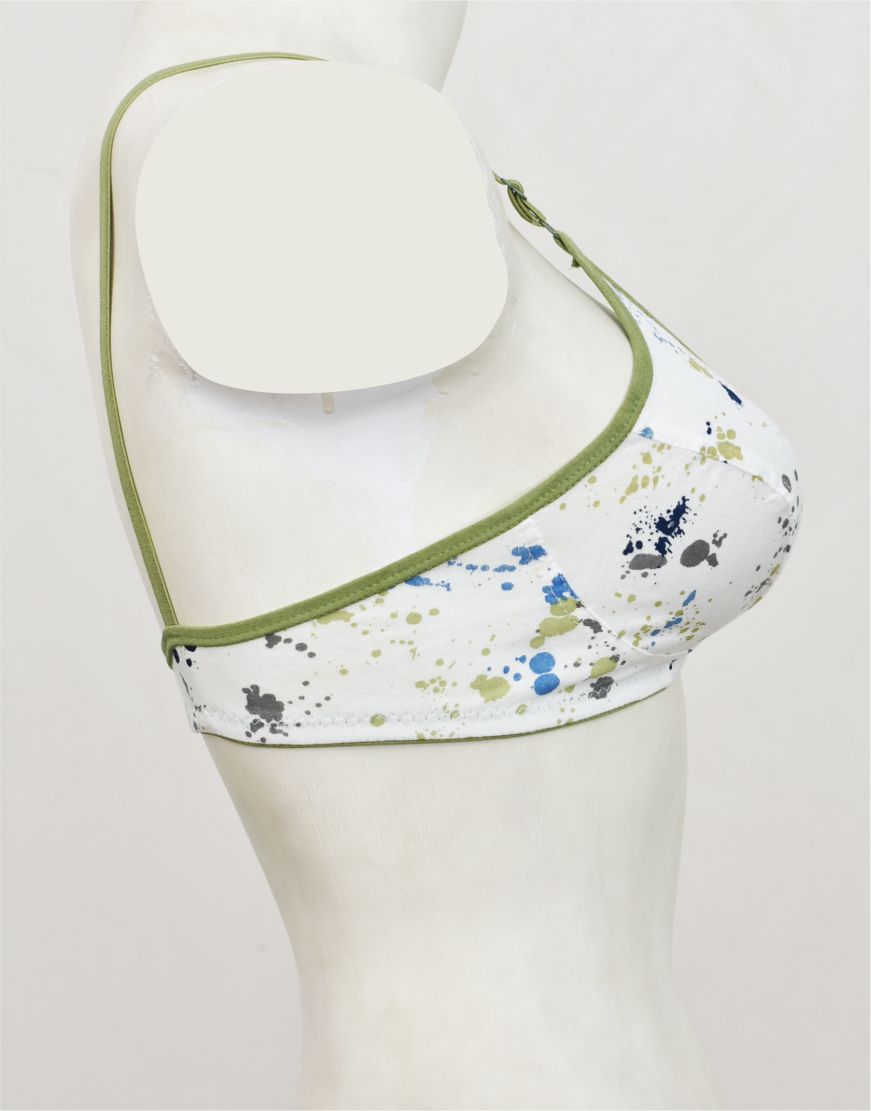 Printed Stretch Cotton Bra