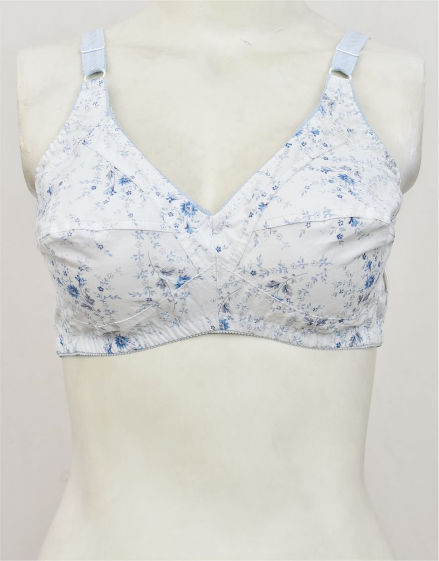 Pack of 3 Random Prints Cotton Woven Fabric Bras FN162 (Non-Padded, Non Wired)