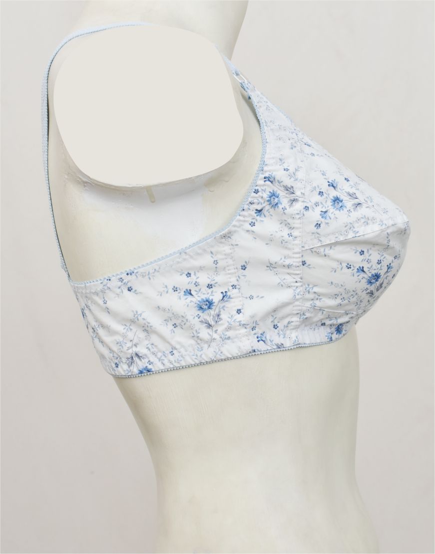 Pack of 3 Random Prints Cotton Woven Fabric Bras FN162 (Non-Padded, Non Wired)
