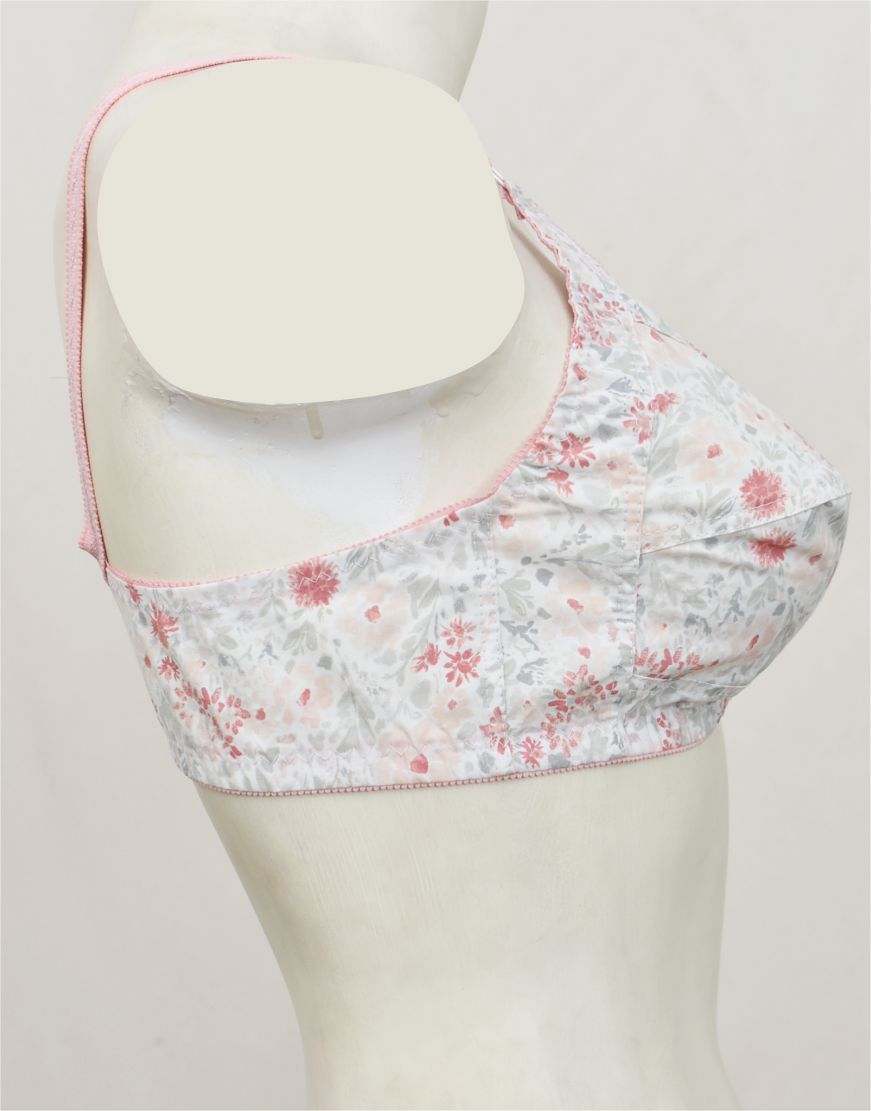 Pack of 3 Random Prints Cotton Woven Fabric Bras FN162 (Non-Padded, Non Wired)