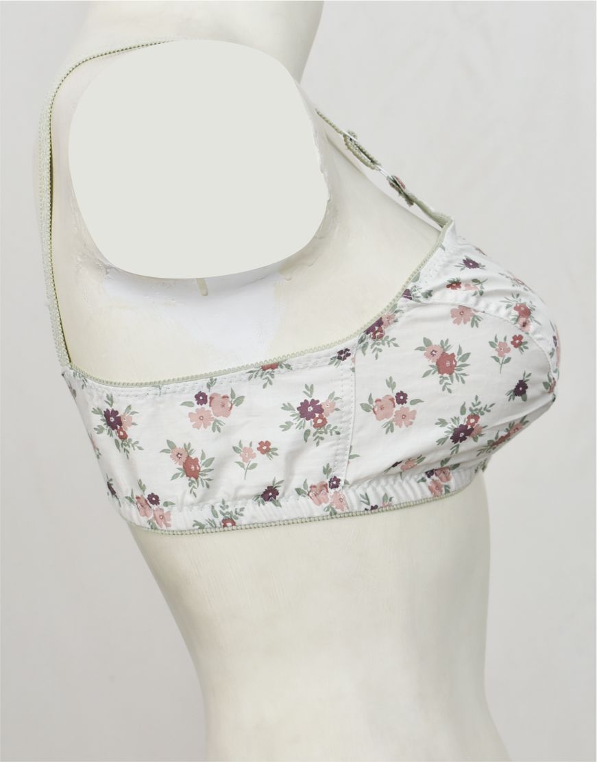 Pack of 3 Random Prints Cotton Woven Fabric Bras FN170 (Non-Padded, Non Wired)