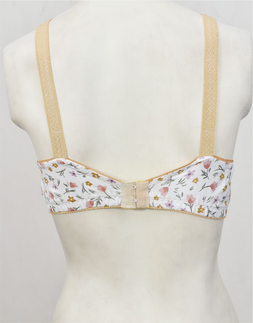 Pack of 3 Random Prints Cotton Woven Fabric Bras FN170 (Non-Padded, Non Wired)