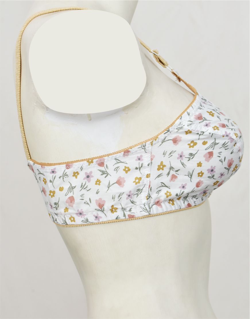Pack of 3 Random Prints Cotton Woven Fabric Bras FN170 (Non-Padded, Non Wired)