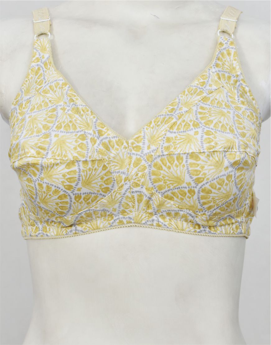 Pack of 3 Random Prints Woven Fabric Bras FN165 (Non-Padded, Non Wired)