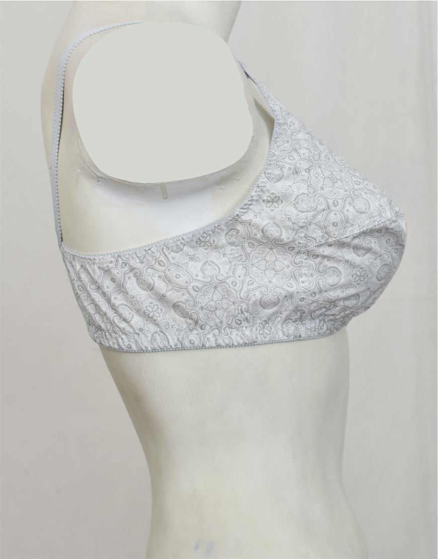 Pack of 3 Random Prints Cotton Woven Fabric Bras FN130 (Non-Padded, Non Wired)