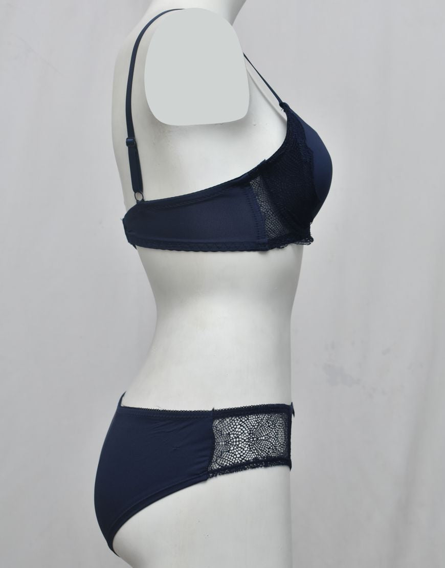 Premium Quality Single Padded Fancy Bra Panty Set