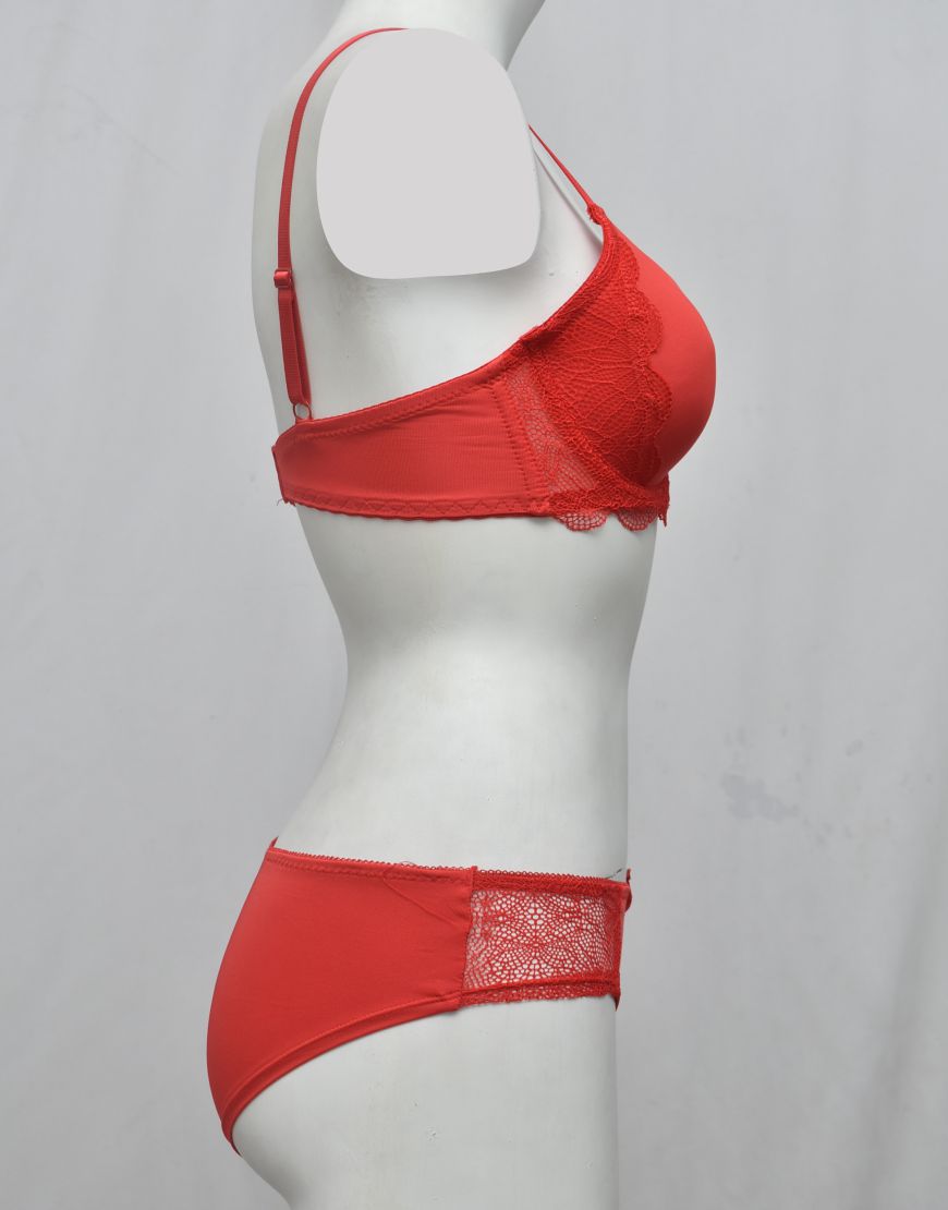 Premium Quality Single Padded Fancy Bra Panty Set