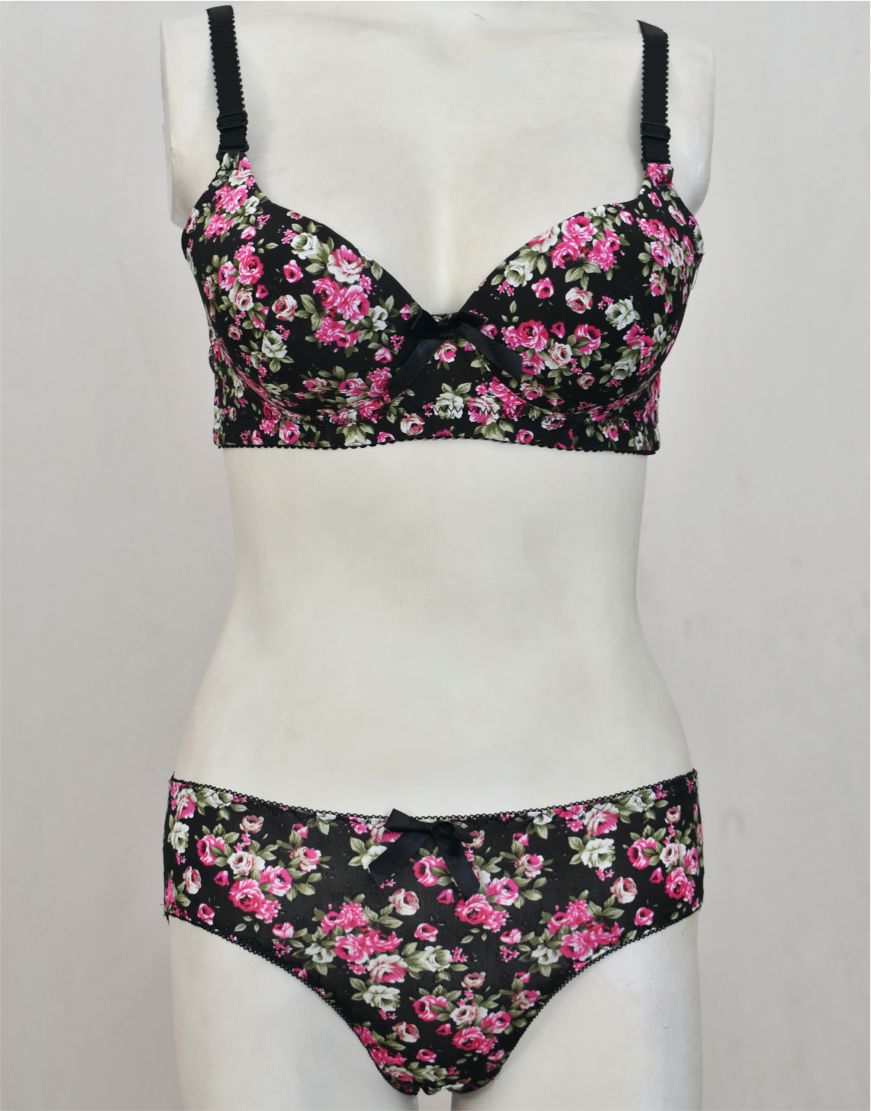 Spring Flowers Padded Bra Panty Set